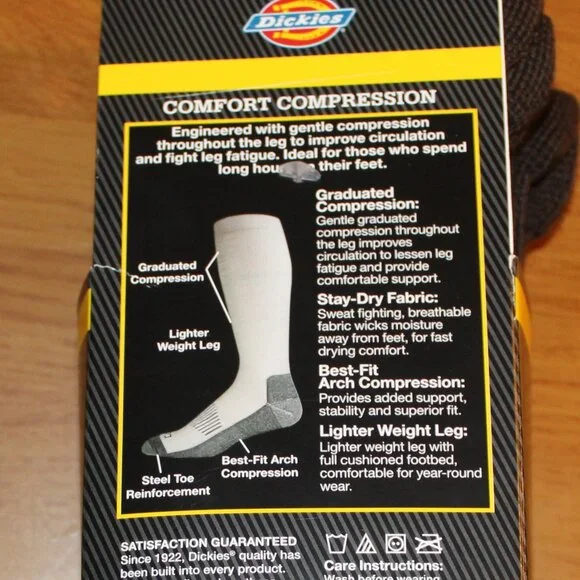 NWT Dickies Gray Light Compression 8-15 mmHg OTC Work Socks Shoe Size 6 - 12 - Picture 8 of 11